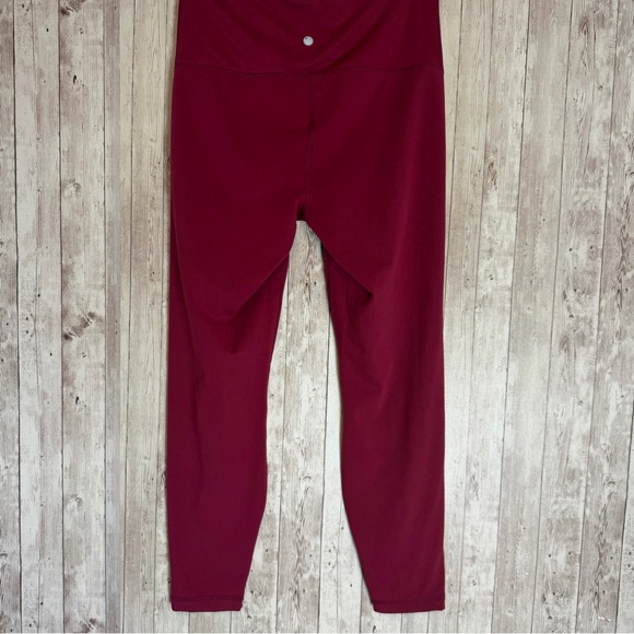 Yogalicious Lux High-Rise Crop Burgundy Red Leggings - Picture 3 of 4